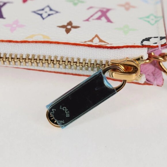 LOUIS VUITTON Monogram Multicolor Pochette Cles NM White M93734 LV Auth 125425V - Picture 9 of 16